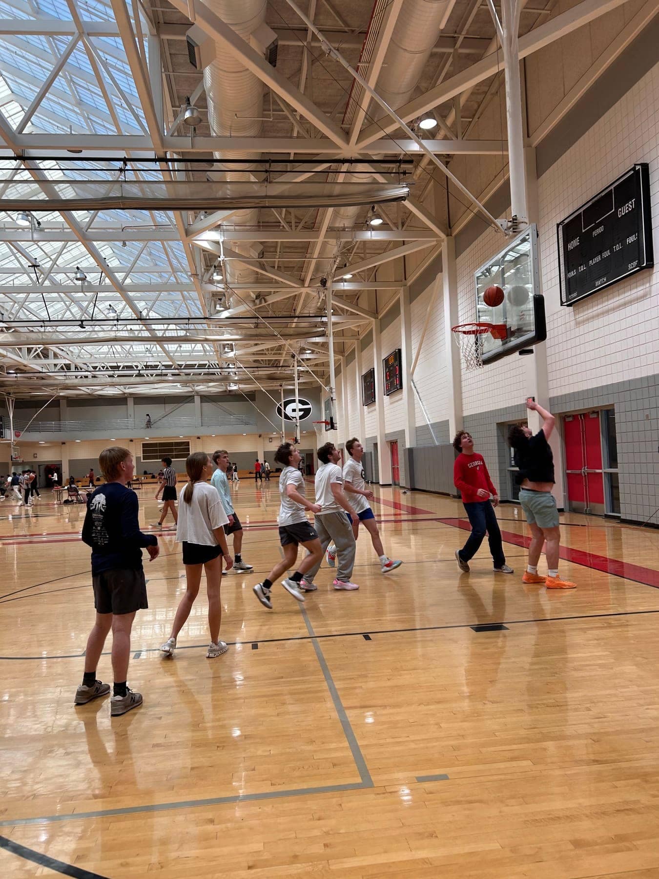 RUF at UGA students together at Basketball