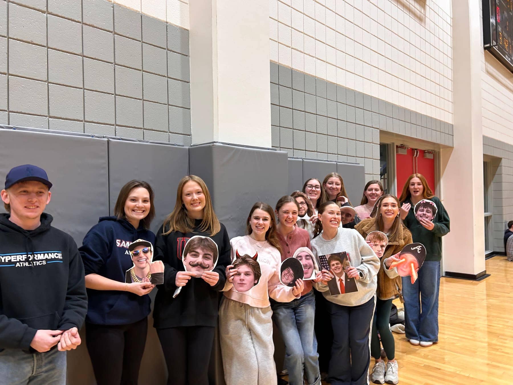 A large group of RUF at UGA students together at Basketball
