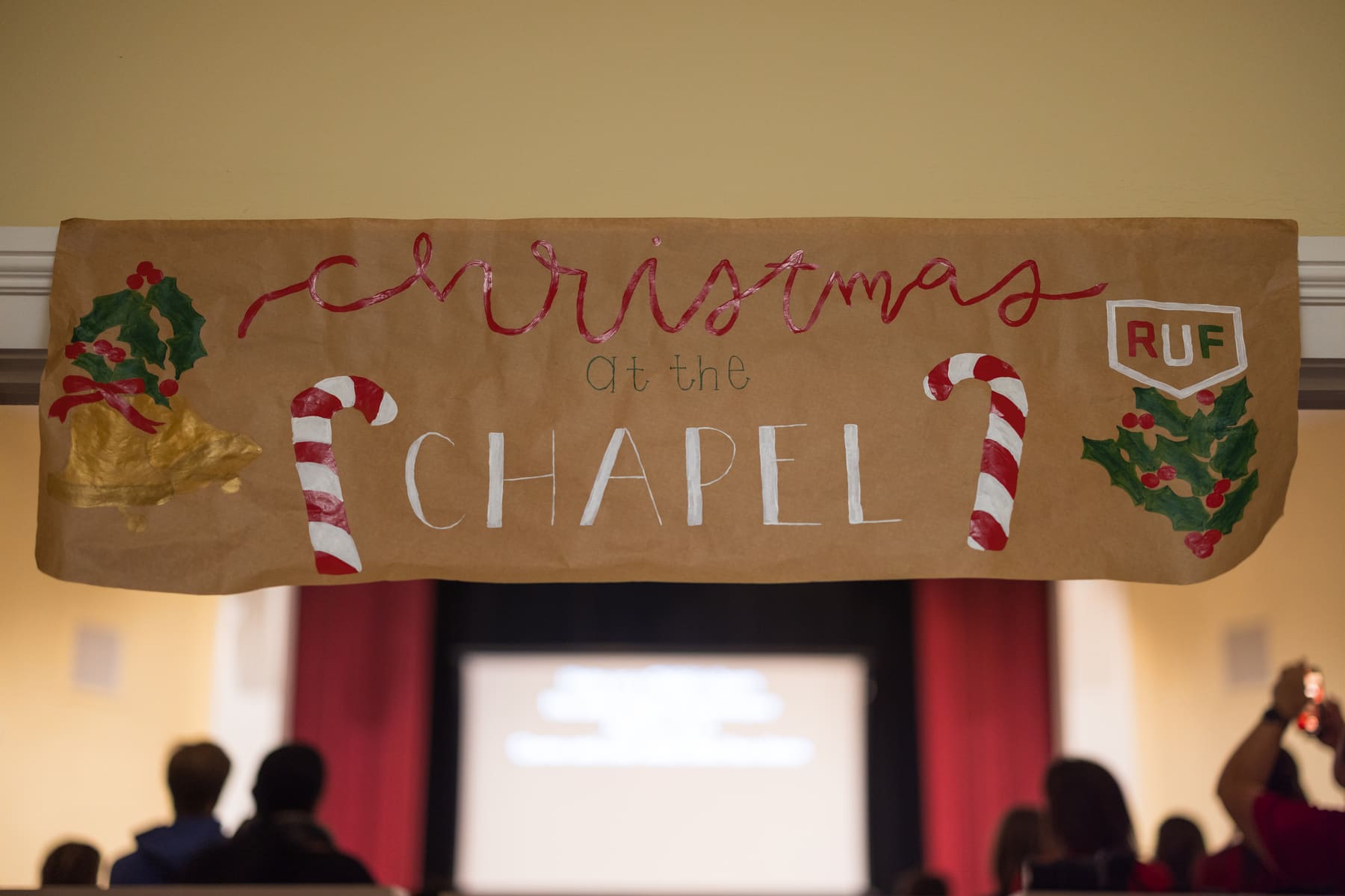 RUF at UGA students together at Christmas at the Chapel