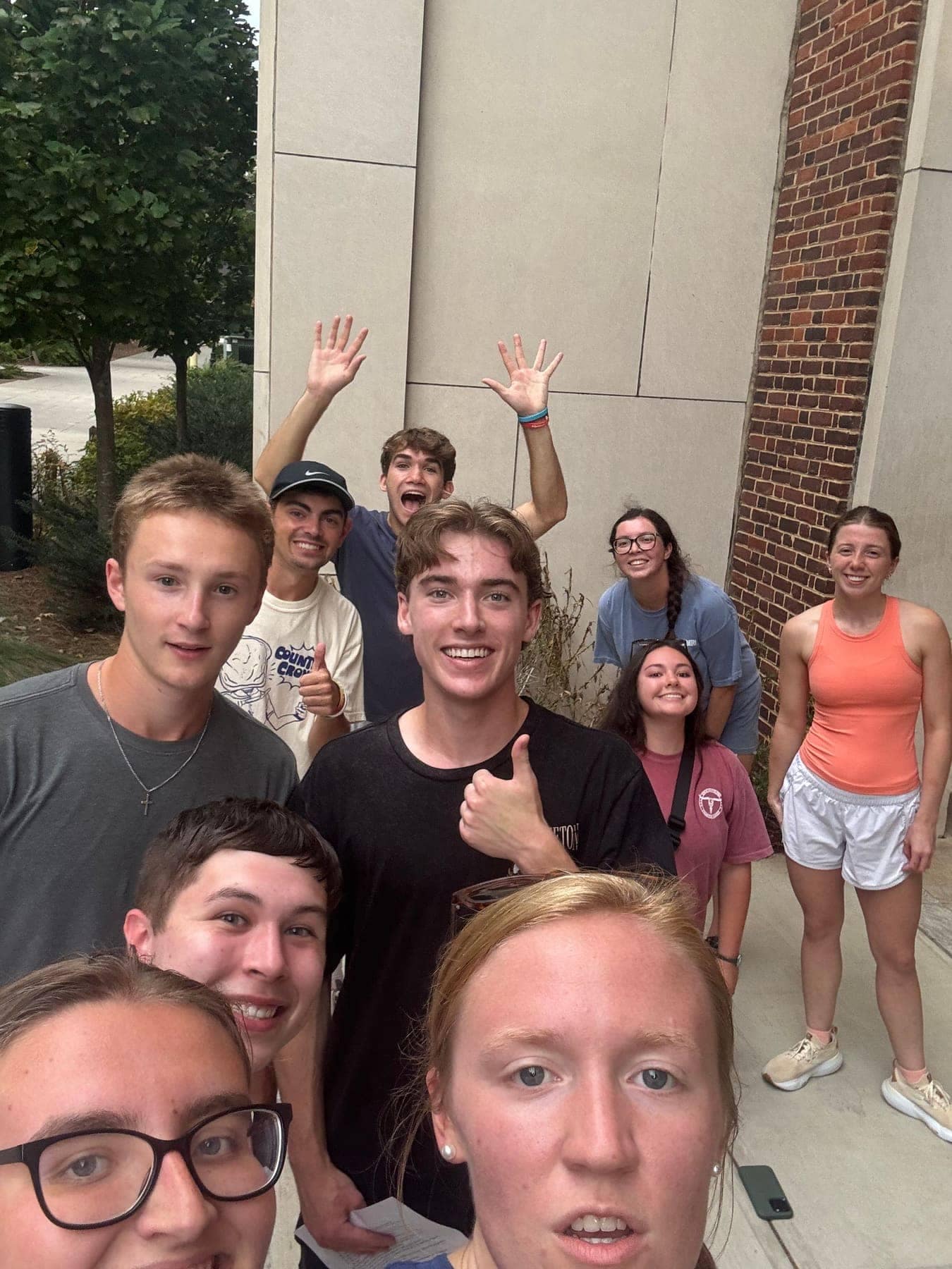 A large group of RUF at UGA students together at Fetch