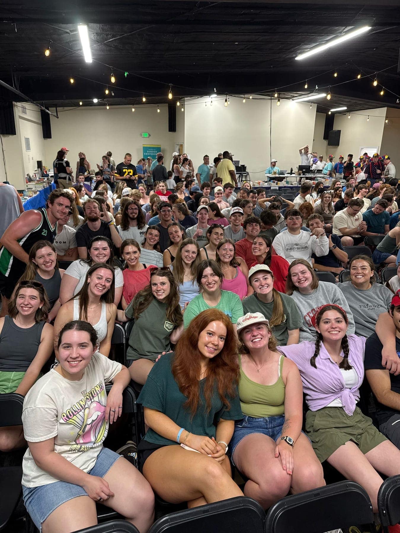 A large group of RUF at UGA students together at Summer Conference