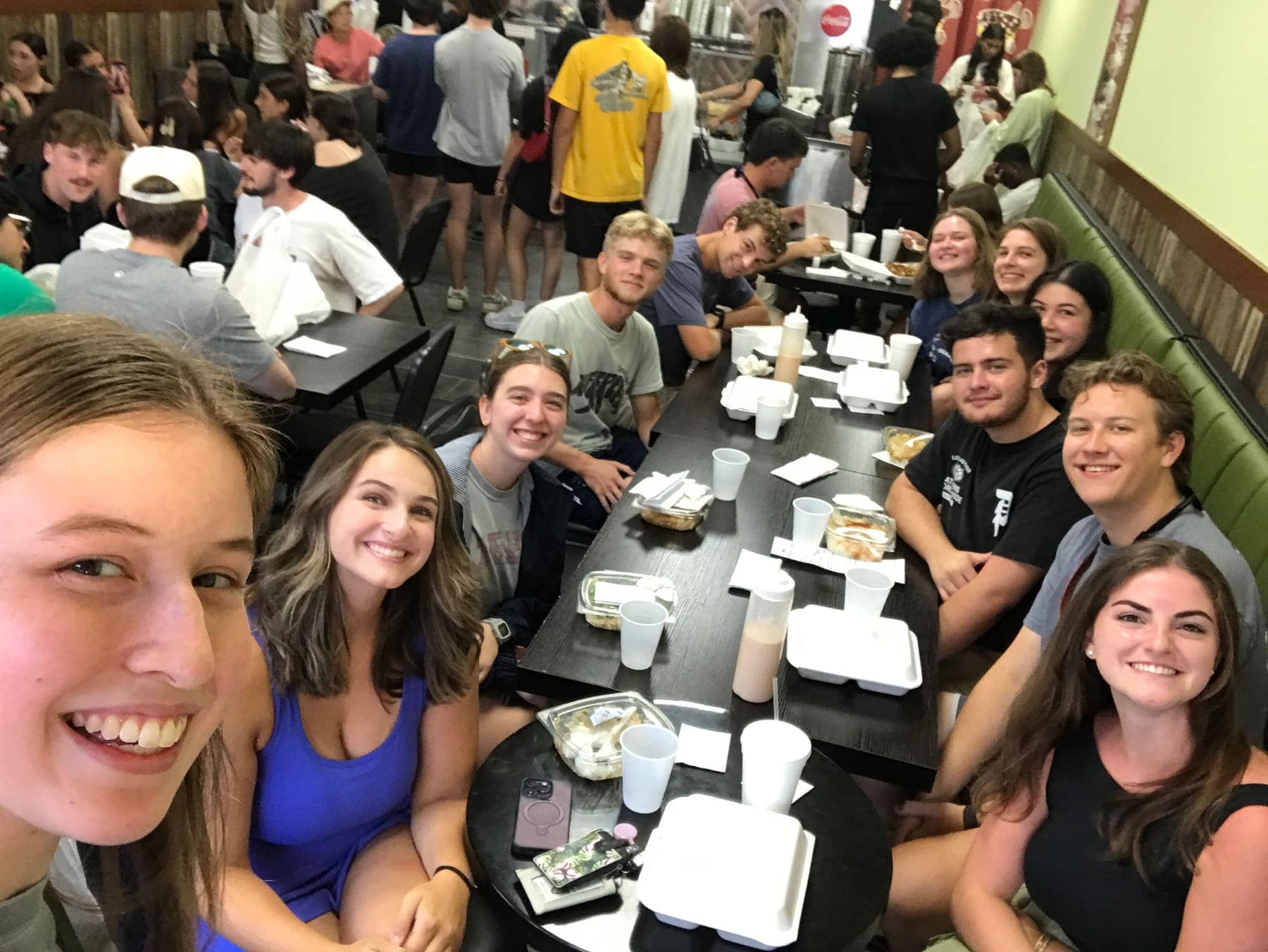 A large group of RUF at UGA students together at Taste of Athens