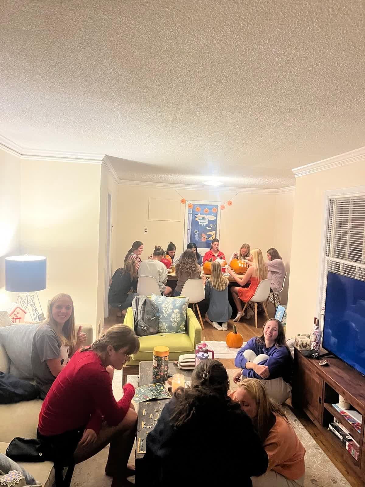 RUF at UGA students together at Transfer Dinner