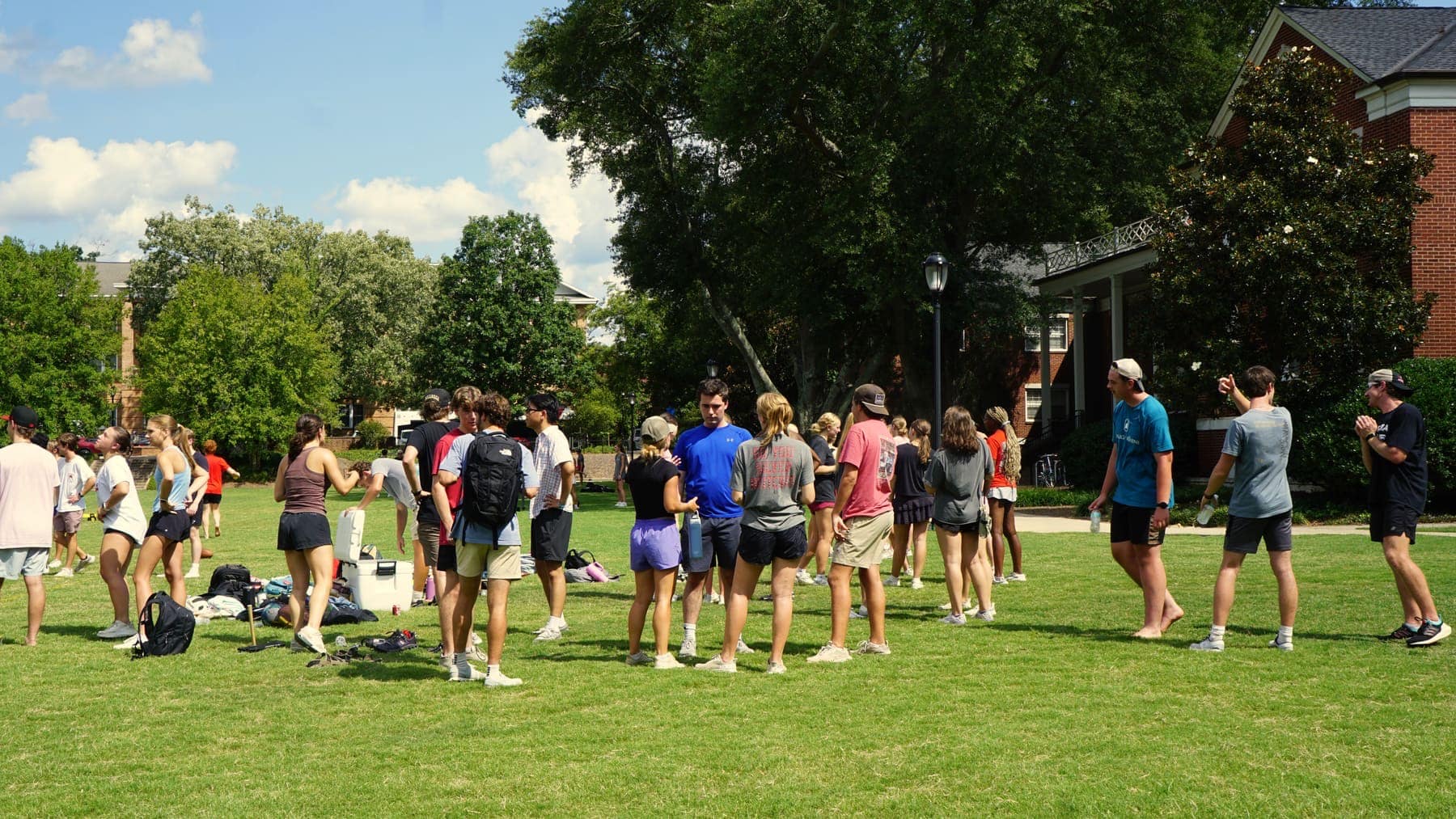 A large group of RUF at UGA students together at Volleyball Friday