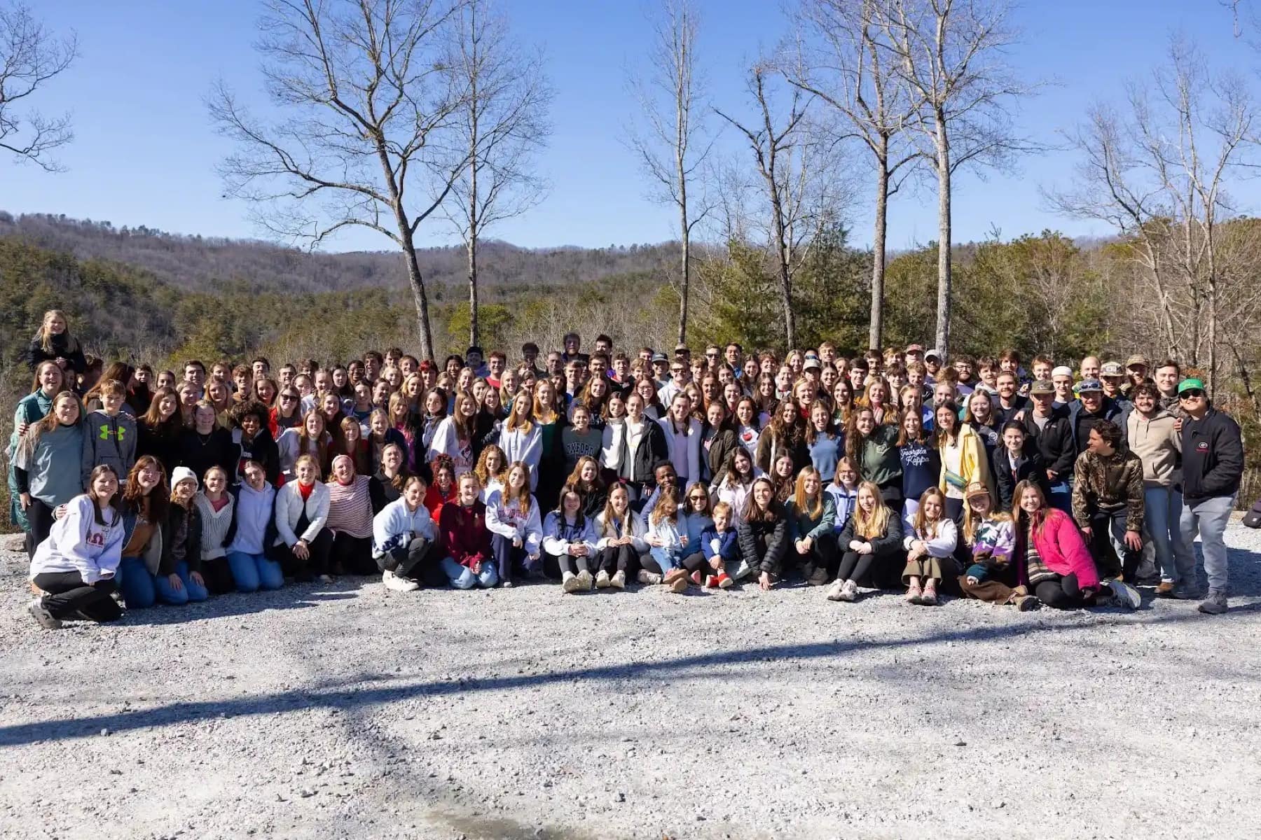 The full RUF at UGA community gathered together at Winter Retreat