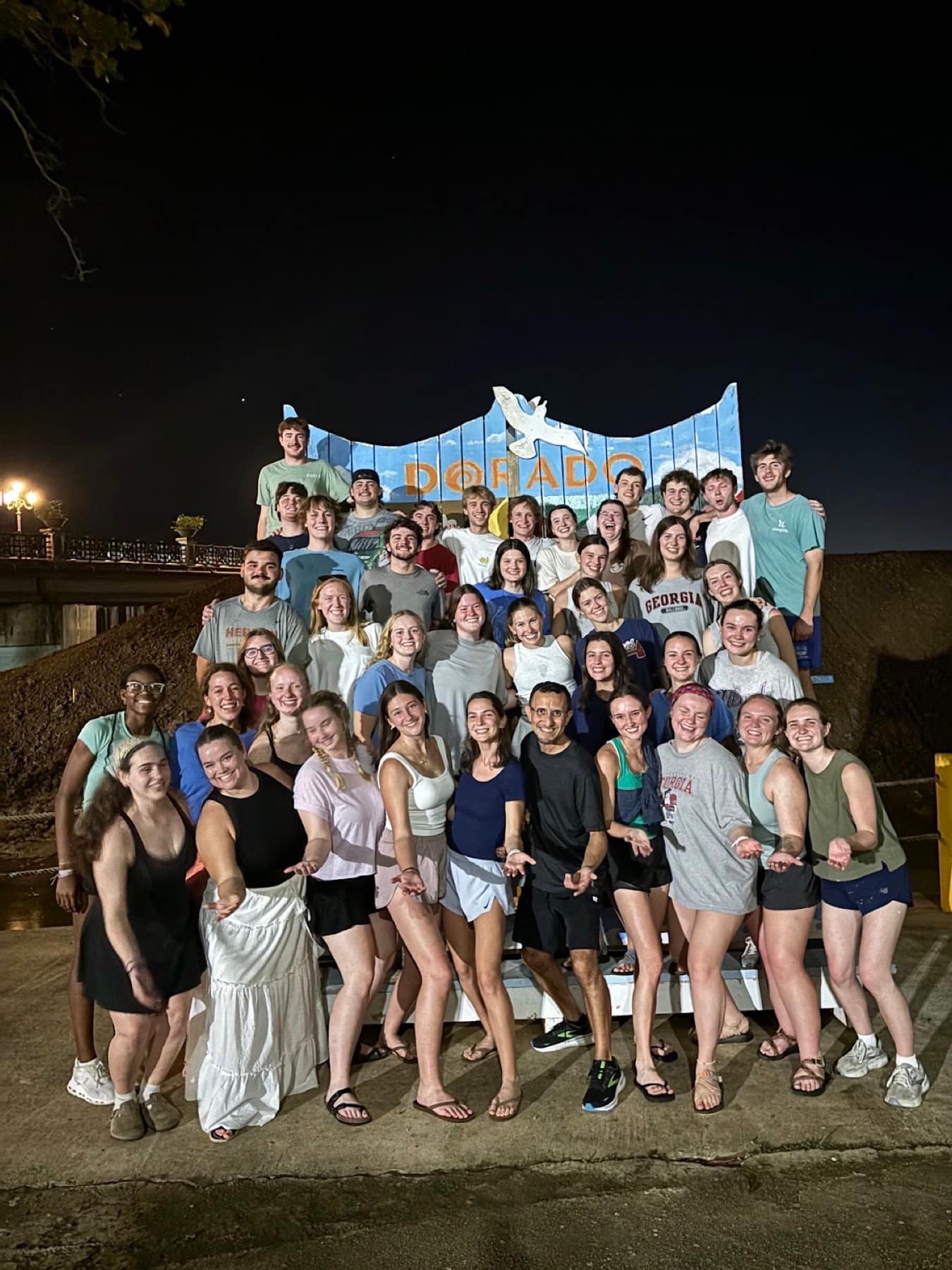 The full RUF at UGA Puerto Rico mission team gathered together at night