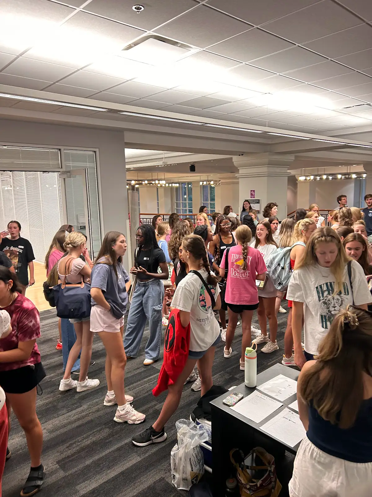 A lively room of students taking part in Freshmen Fellowship