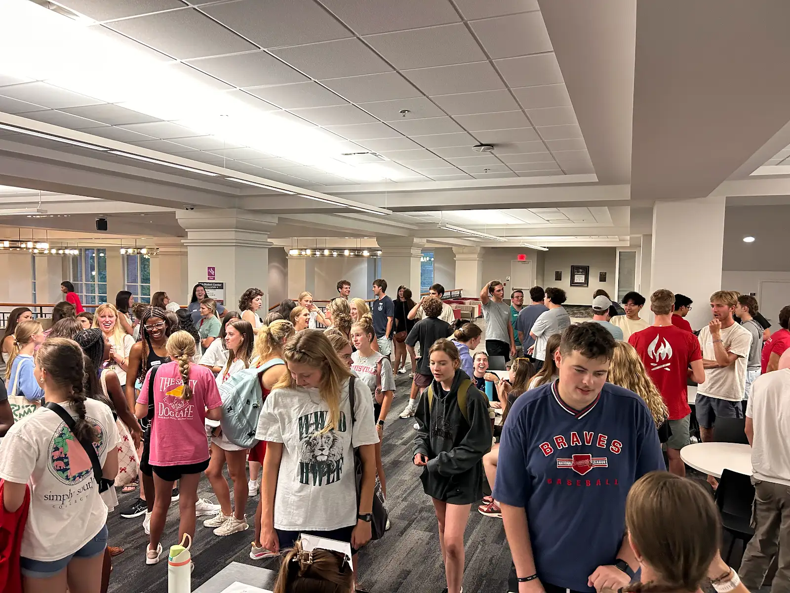 First-year students gathered together at the weekly meeting