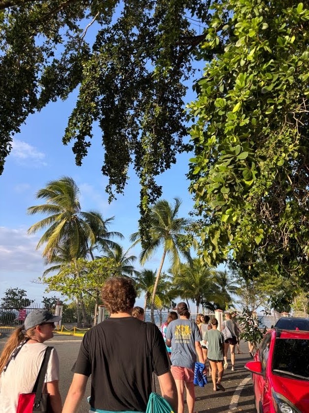 The mission team exploring the neighborhood together